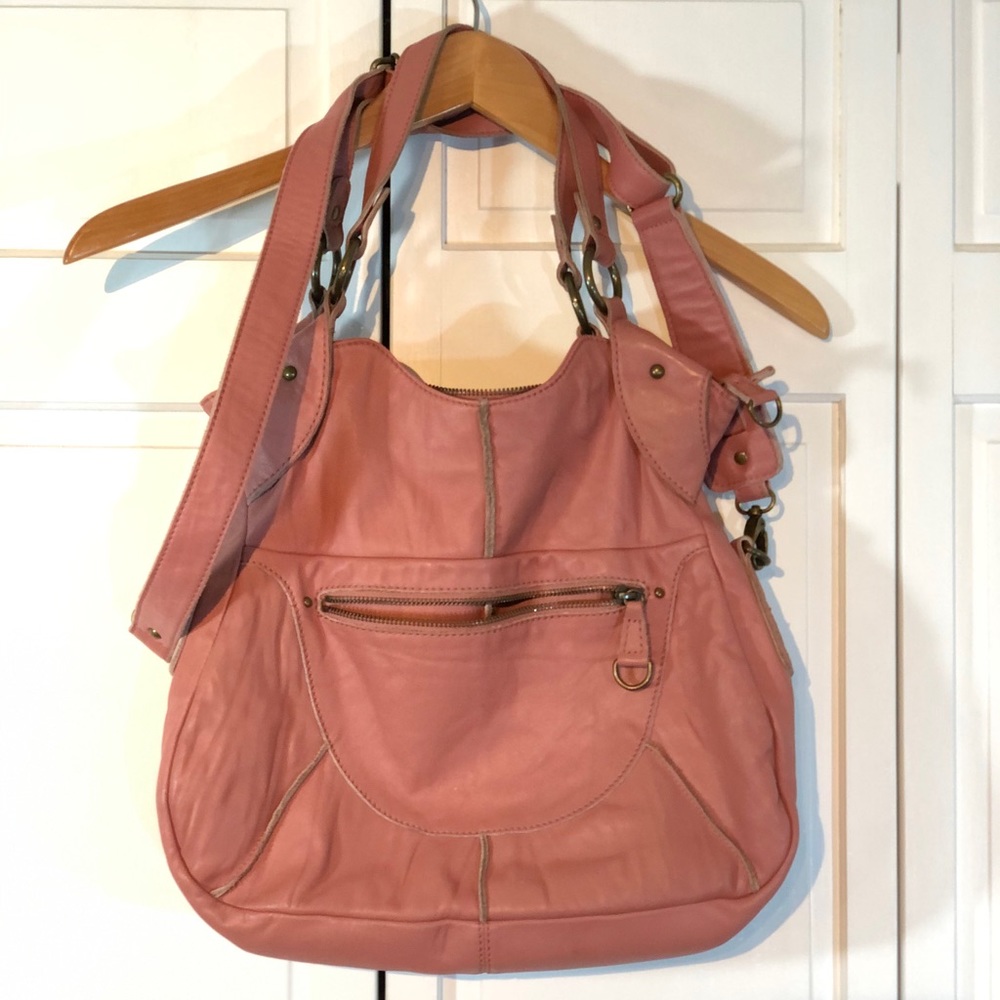 COPY - Anthropologie Genuine Leather Handbag; Shoulder / Crossbody; Pink
